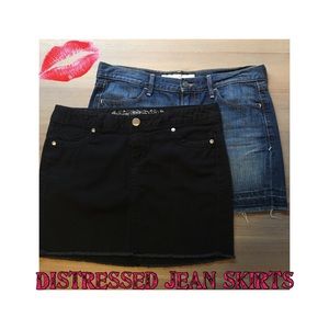 Distressed Denim Skirts